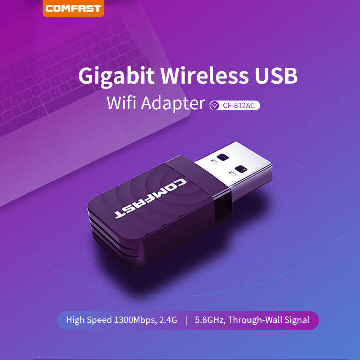 COMFAST CF-812AC Adaptor Wifi AC 1300Mbps, Penerima Kartu Jaringan 2.4G ...