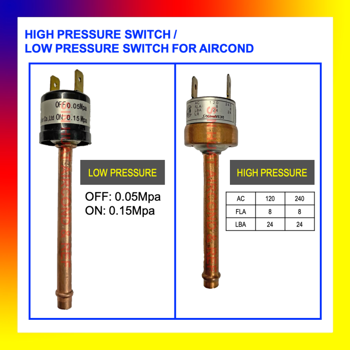 HIGH / LOW PRESSURE SWITCH C/W COPPER JOINT AIRCOND HIGH AND LOW