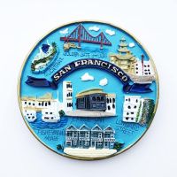 San Francisco Landmark Sightseeing Tourist Commemorative Resin Painted Decorative Handicraft Gift Magnet Refrigerator Sticker 【Refrigerator sticker】▫۩