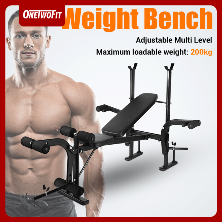 OneTwoFit Multitasking Weightlifting Bench Gym Home Squat Rack Exercise ...