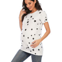 Maternity T-shirts Pregnant Women Short-sleeve Star Printing Top Plus Size T-shirt Maternity Wear Pregnancy Clothing Tees Shirt