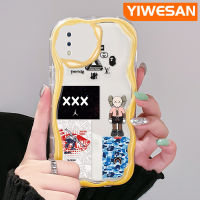 YIWESAN เคสสำหรับ VIVO Y93เคส Y95 Y91i Y91หุ่นยนต์สุดเท่ลายกราฟฟิตีแนวสตรีทแบบโค้งเคสใสเนื้อครีมฝาครอบป้องกันเคสมือถือ