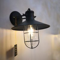 Warehouse cage lamp American country wrought iron retro restaurant bar corridors aisle wall lamp ❤