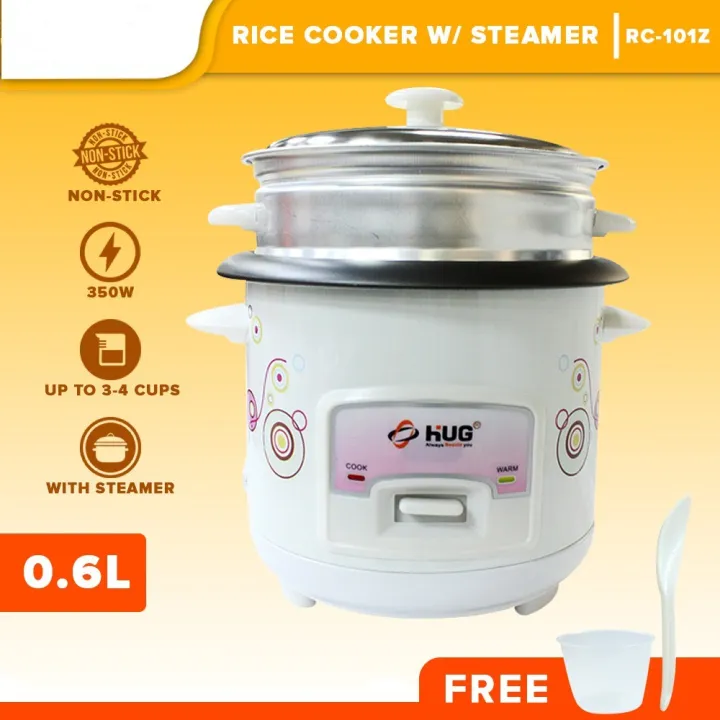 Hug 0.6 Liter Rice Cooker With Steamer And Spatula Rc-101Z | Lazada PH