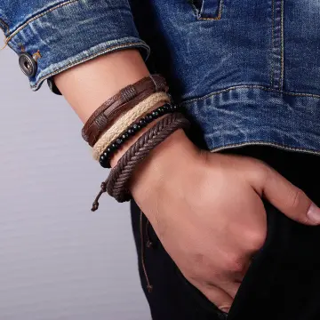 Lucky Clover Multilayer Leather Bracelet Set