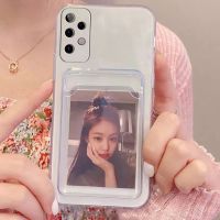 เคส กันกระแทกเคสใส่บัตร สำหรับ Vivo Y21 Y21T Y33S Y33T T1X Y15S Y01 Y01A V23 Y12A Y12S Y20 Y20S Y12 Y15 Y17 สำหรับ Samsung A03 A12 M12 เคสซิลิโคนใส เคสใสทรงสี่เหลี่ยม