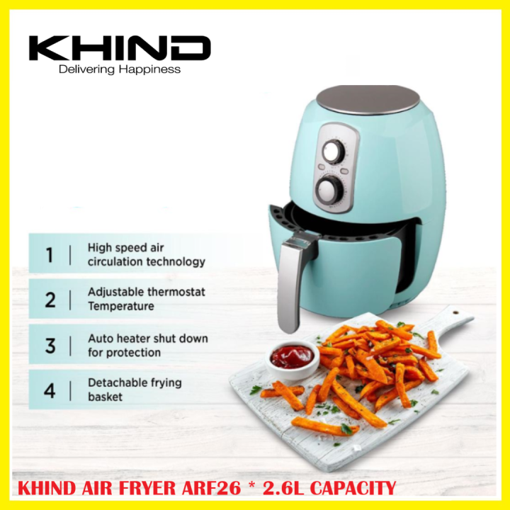 Khind 2.6L Electric Turbo Air Fryer ARF26 with Timer & Temperature