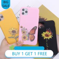 ✥۩♕ Sunflower Butterfly Never Give Up Good Vibes Phone Cover For IPhone 11 13 Pro Max X XS XR Max 12 7Plus 8Plus Soft Silicone Case