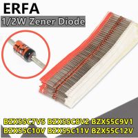 100pcs 1/2W Zener Diode 0.5W 7.5V 8.2V 9.1V 10V 11V 12V BZX55C7V5 BZX55C8V2 BZX55C9V1 BZX55C10V BZX55C11V BZX55C12VElectrical Circuitry Parts