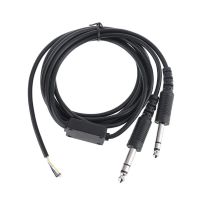 200cm DIY Aviation Headset Dual-plug Aircraft Headphones Replacement Cable Mono Cable Line Cord