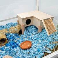 หนูแฮมสเตอร์ปีนบันได2ขนาดสะพานไม้ Ramp Habitat Decor สำหรับ Gerbil Mouse Degus และสัตว์ขนาดเล็กอื่นๆ Dropshipping