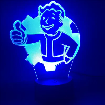 3d LED Night Light Game Fallout Shelter Logo Led Night Light Colorful USB LED Children Kids Bedroom Lamp Nightlight Toys Gifts