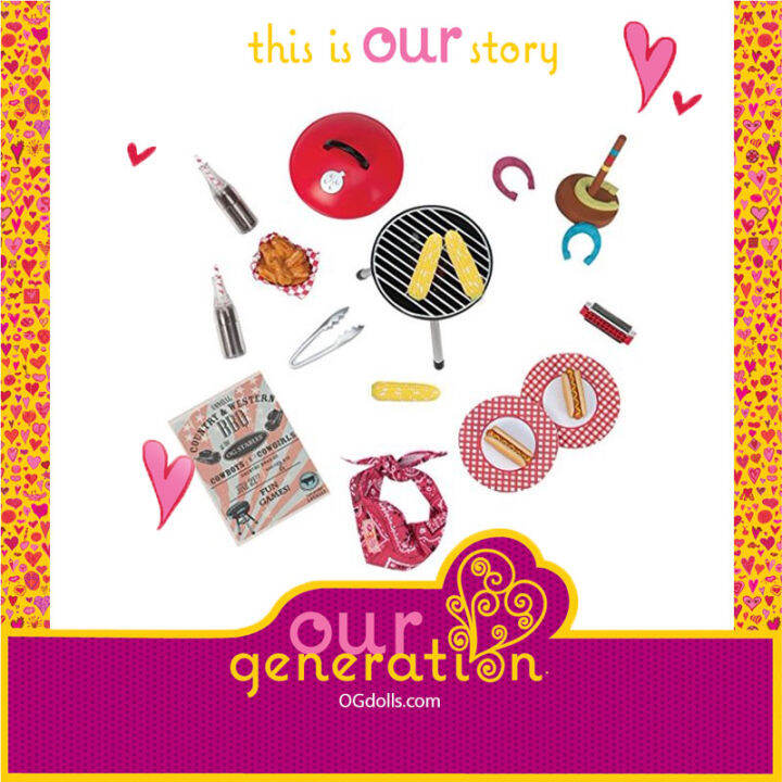 Our Generation 37212 Barnyard BBQ Party Doll Accessories Set Lazada