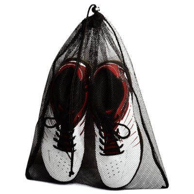 ตาข่ายอุปกรณ์กีฬากระเป๋าถุงเก็บเชือกสำหรับลูกเทนนิสสควอชรองเท้า