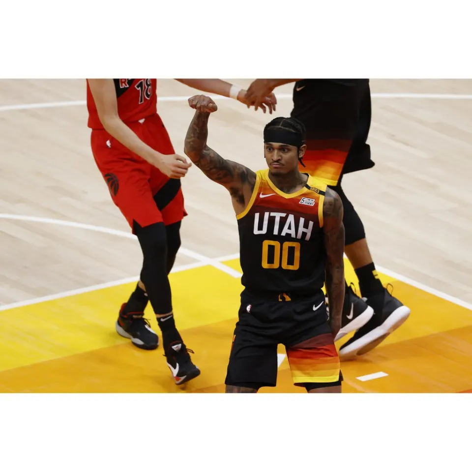 Men's Utah Jazz #00 Clarkson 2019-20 City Orange Jersey