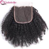 Afro Kinky Curly Closure Swiss Lace Natural Color Brazilian Human Hair 4x4 Lace Closure 10-18 Inch Remy Hair Gabrielle Hand Tool Parts Accessories