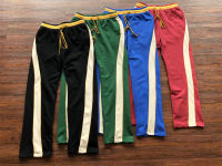 รุ่นด้านบนสีแดงสีฟ้าสีเขียวสีดำลายลาย Sweatpants ผู้ชายผู้หญิง Patchwork Drawstring กางเกง Track Pants