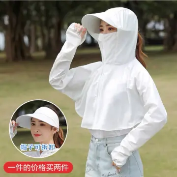 Golf Women Sun Mask Ladies Sunscreen Breathable Outdoor Mask White