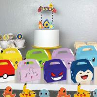 8Pc/Set Pokemon Anime Figure Pikachu Birthday Party Decor Supplies Pokemon Candybox Disposable Paper Box Kid Christmas Gift Toys