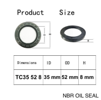 TC 35 52 8 ( 35 x 52 x 8 mm.) NBR ซีลน้ำมัน 35 52 8 OIL SEAL ขนาดวงใน 35 วงนอก 52 หนา 8 มิลลิเมตร  TC35 52 8 = 1 ชิ้น