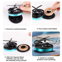 【cw】Aviation Car Air Freshener Solar Power Rotating Helicopter Auto Aromatpy Alloy Aircraft Shape Diffuser Vehicle Interior Orna ！