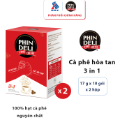 Combo 2 hộp Cà Phê Hòa Tan PhinDeli 3in1- 2 hộp