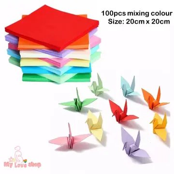 100 Sheets Origami Paper 20x20cm 8 inch Vivid Colours for Arts Crafts Projects