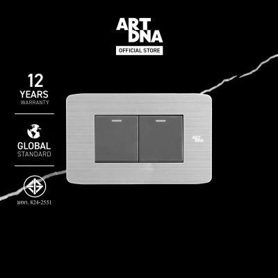 ART DNA รุ่น A89 Switch 2 Way Size M สีสแตนเลส+เทา ปลั๊กไฟโมเดิร์น ปลั๊กไฟสวยๆ สวิทซ์ สวยๆ switch design