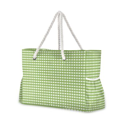 NEW Fashion Women Large Capacity Bohemian Shoulder Bag Grid stripe Print Beach Bag Bag Leisure Cotton Rope Handbag Dropshipping