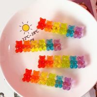 [HOT] น่ารักหมีสีลูกอมปิ่นปักผมหนีบผมคลิปหนีบผมสีสันสดใส Jelly สี Gummy Headwear หญิงกิ๊บติดผมสตรีกิ๊บปากเป็ด Headwear