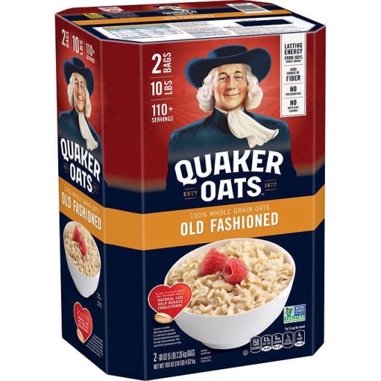 Yến mạch thùng cán mỏng quaker oats 4.52kg old fashioned - ảnh sản phẩm 1