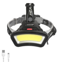 400m Long Lighting Distance COB LED Headlight Use 2x18650 Battery Wide Angle Head Lamp USB rechargeable Lantern For Hike Outdoor