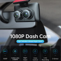 3เลนส์ Dash Cam Night Vision รถ DVR HD 1080จุดบันทึกวิดีโอรถยนต์ตรวจจับการเคลื่อนไหวยานพาหนะขับรถบันทึก140องศามุมกว้าง