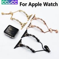 สายเพชรสุดหรูสแตนเลส CCLCC สำหรับนาฬิกา Apple ขนาด49มม. 45มม. 41มม. 44มม. 40มม. 42มม. 38มม. สมาร์ทสายนาฬิกาสำหรับ IWatch Ultra Series 8/7/6/5/4/3/2/1 SE