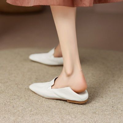 Huilm รองเท้าผู้หญิงส้นสูงฉบับภาษาเกาหลีหนังนิ่ม,รองเท้าหนัง2023ฤดูใบไม้ผลิรองเท้าโลฟเฟอร์สไตล์อังกฤษใหม่รองเท้าสำนักงานใส่สบาย