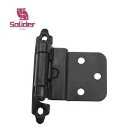 2pcs 3/8" Overlay Cabinet Door Hinges Flush Cabinet Hinges Matte Black American Style Self-closing Hinge