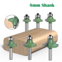 10PCS 8MM Shank Milling Cutter มุมแกะสลักไม้รอบเราเตอร์บิตพร้อมแบริ่งสําหรับงานไม้เครื่องมือทังสเตนคาร์ไบด์