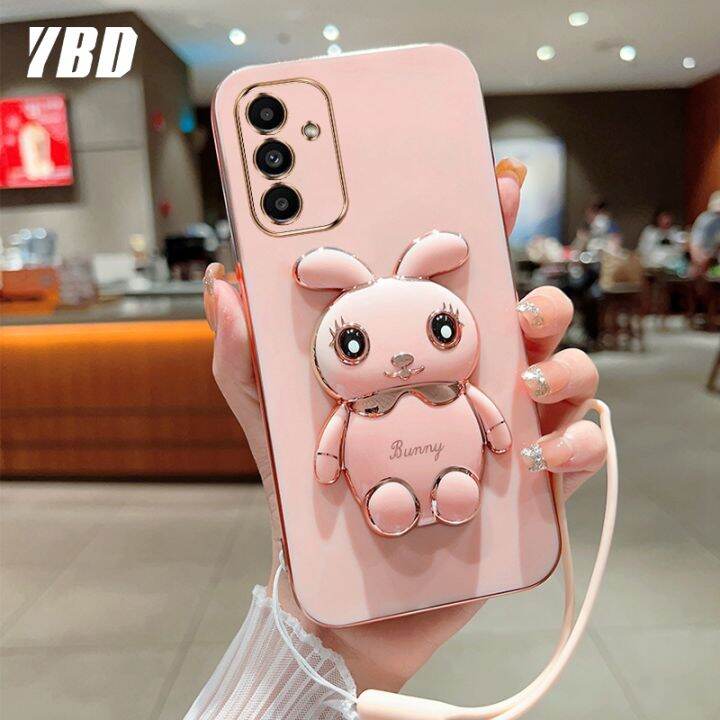 ybd-เคสกระต่ายน่ารักสำหรับ-samsung-a14-a34-a54-a13-m23-f23-m52-5g-ที่ยึดการ์ตูนเคสโทรศัพท์แบบสามมิติฟรีสายคล้องเคสซิลิโคนแบบนิ่ม