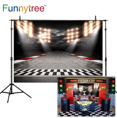 【Worth-Buy】 Funnytree ภาพพื้นหลังสตูดิโอ Race รถสปอร์ตตกแต่งปาร์ตี้วันเกิดตารางการถ่ายภาพฉากหลังแบนเนอร์ Photophone Photozone