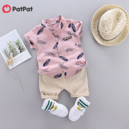 PatPat Baby Bộ Quần Áo Bé Trai Bộ Áo Ngắn Tay Và Quần Đùi In Hình Lá Cho