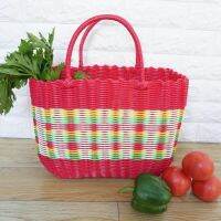 Vegetable basket portable shopping plastic storage bathroom bath buy vegetables picnic picking blue