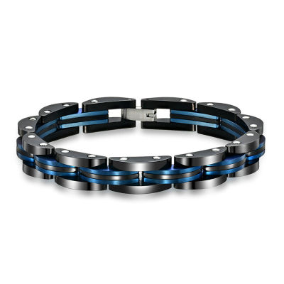 High Quality Mens Stainless Steel Two-Tone Plated Square Link Bracelet Street Jewelry For Men