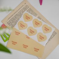 10 Sheets/60Pcs Beige Love Heart  Stickers DIY Scrapbook Cards Envelope Cookie Gift Seal Label Stickers Decorative Supplies Stickers Labels