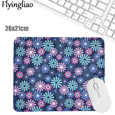 （A LOVABLE）เกล็ดหิมะสีม่วง FlowersOfficePad Kawaii LaptopMat โต๊ะกันลื่น MatsDesk Pad