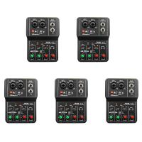 5X TEYUN Q-12 Audio Mixer Sound Board Console Desk System Interface 4 Channel 48V Power Stereo Computer Sound Card