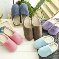 Women Men Anti-Slip Linen Plaid Home Indoor Summer Open Toe Flats Shoes Slippers