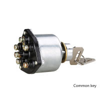 【CW】JK406 Car Truck Start Ignition Switch with 2 Keys Preheat Start Switch with 6 Wiring Points for Car Tractor Trailer