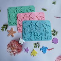 Silica Gel Cake Baking Decoration Marine Biological Silicone Chocolate Mold Marine Series Sea Star Seahorse Shaped Baking tools Bread  Cake Cookie Acc