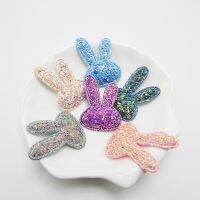 100PCSLot Glitter Rabbit Butterfly Padded Applique Crafts bunny for Children Headwear Hair clip and Garment Accessoires