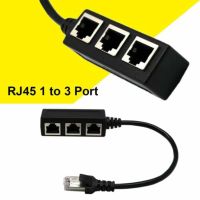 QUJIANG RJ45 ขั้วต่อสายเคเบิล เราเตอร์ฮับ ชาย 1 คน หญิง 3 คน อะแดปเตอร์ต่อขยาย อุปกรณ์คอมพิวเตอร์ อะแดปเตอร์ Rj45 อะแดปเตอร์อีเธอร์เน็ต ตัวแยกเครือข่าย พอร์ตแยก